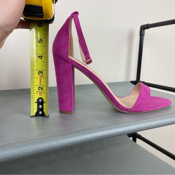 ⭐️2/$20 Lulus Magenta Suede Ankle Strap Chunky Heels - Picture 14 of 14